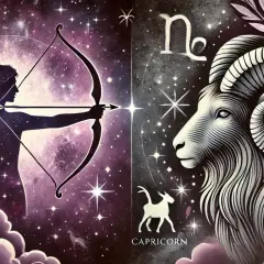 Dwa znaki zodiaku: Strzelec z łukiem i Koziorożec. Grudzień jaki znak zodiaku? To Koziorożec, symbolizujący wytrwałość.