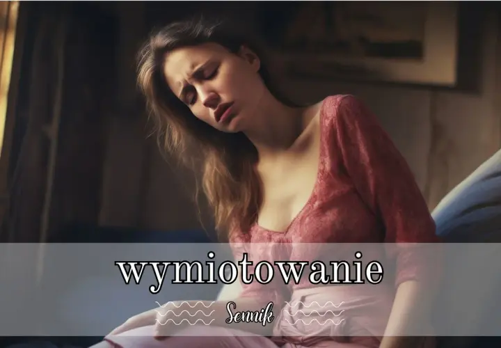 Kobieta z bólem brzucha, jakby miała wymiotować. Sennik wymioty może oznaczać oczyszczenie lub problemy.
