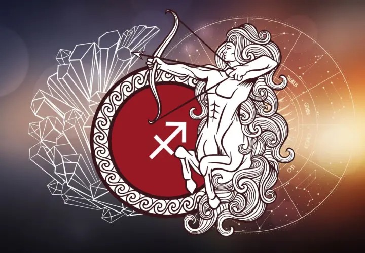 Strzelec, znak zodiaku 4 grudnia, w postaci centaura z łukiem.