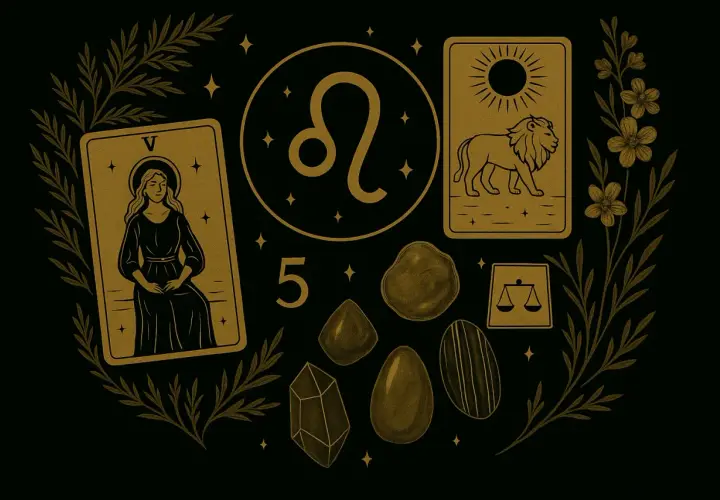 Symbol Lwa, karty tarota i kamienie szlachetne. 21 sierpnia znak zodiaku.