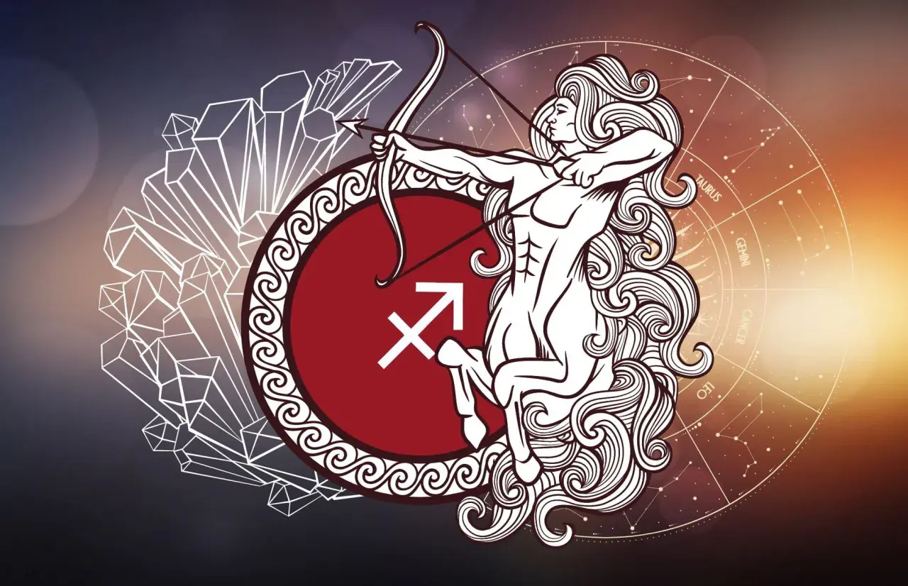 Strzelec, znak zodiaku 4 grudnia, w postaci centaura z łukiem.