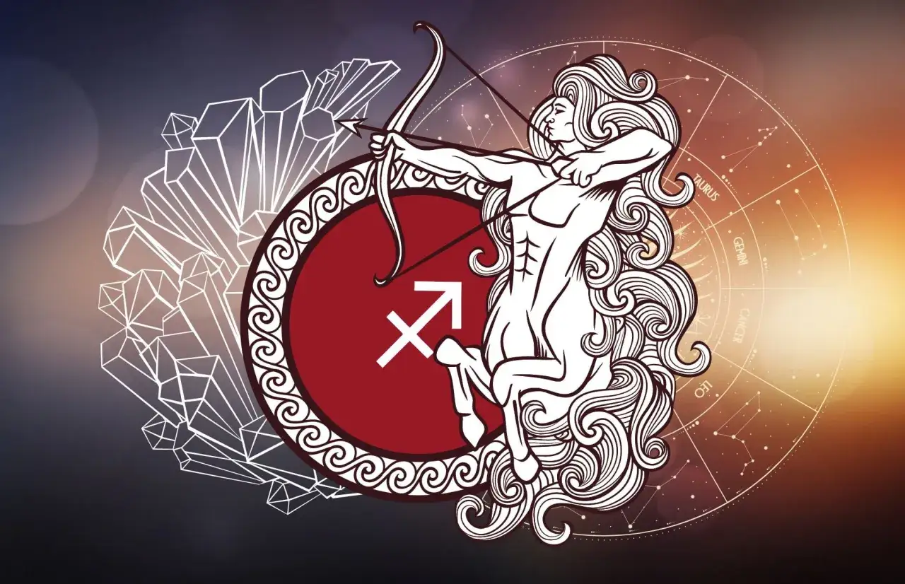 Strzelec, znak zodiaku 4 grudnia, w postaci centaura z łukiem.